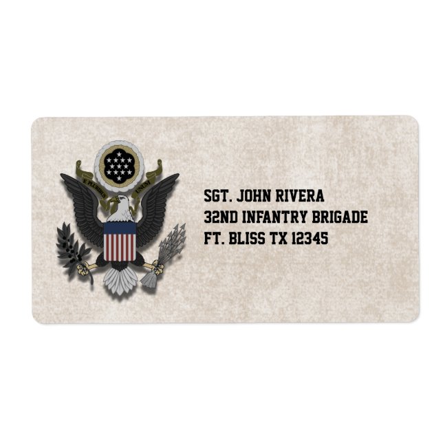 Étiquette Sceau du logo de l'aigle patriotique militaire (Devant)