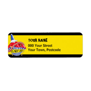 Étiquette Scène criminelle Cupcake jaune Adresse de retour