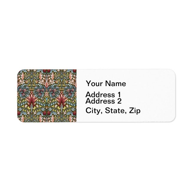 Étiquette Schéma floral William Morris Snakeshead (Devant)