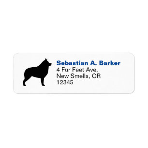 Étiquette Schipperke Chig Breed Silhouette Adresse de retour