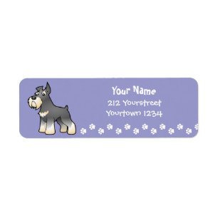 Étiquette Schnauzer de bande dessinée