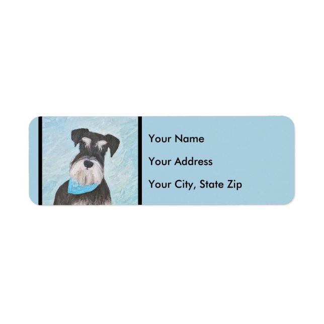 Étiquette Schnauzer (Miniature) Peinture - Chien original mi (Devant)