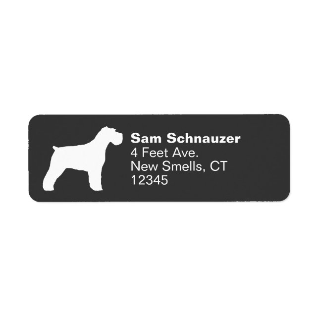Étiquette Schnauzer Silhouette avec oreilles naturelles Adre (Devant)