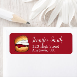 Étiquette Scone Crème Fermée Confiture Thé Shoppe Café Boula