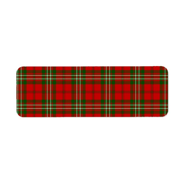 Étiquette Scott tartan rouge vert plaid (Devant)