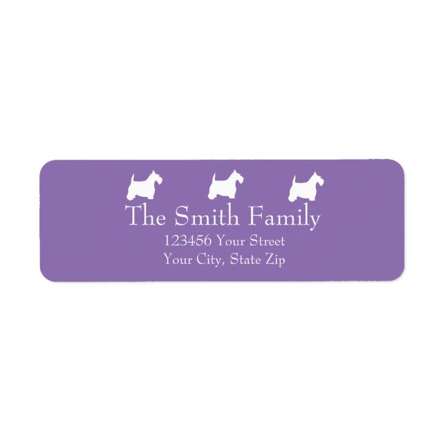 Étiquette Scotties blanches (Devant)