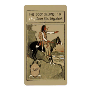 Étiquette Scoutisme indien vintage sur Horseback Custom Boss