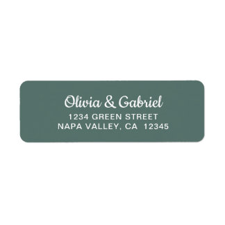 Étiquette Script blanc moderne. Adresse de retour du Mariage