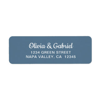 Étiquette Script blanc moderne. Adresse de retour du Mariage