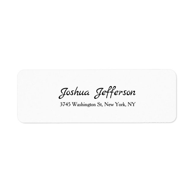 Étiquette Script classique Creative Plain Noir & Blanc (Devant)