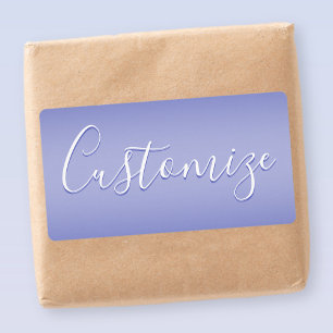 Étiquette Script cursif modifiable Violet blanc et violet