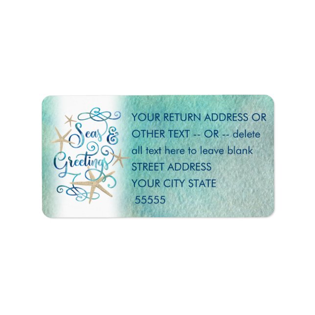 Étiquette Script d'aquarelle tropicale "Bonnes Fêtes" (Devant)