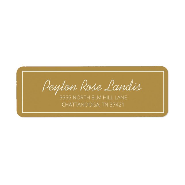 Étiquette Script de crème dorée moderne (Devant)