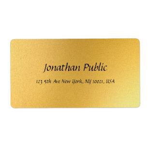 Étiquette Script design tendance Texte Or Modèle moderne