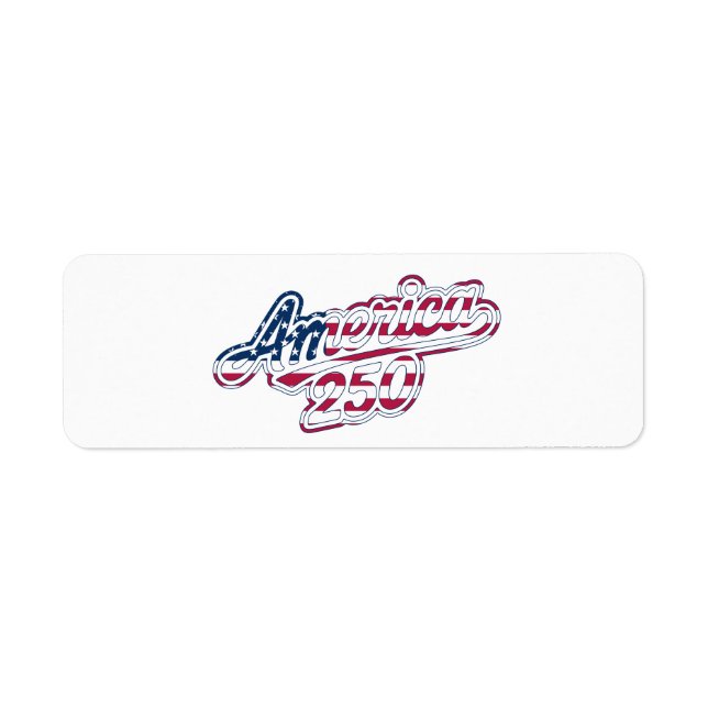 Étiquette Script Drapeau Semiquincentenaire America 250 (Devant)
