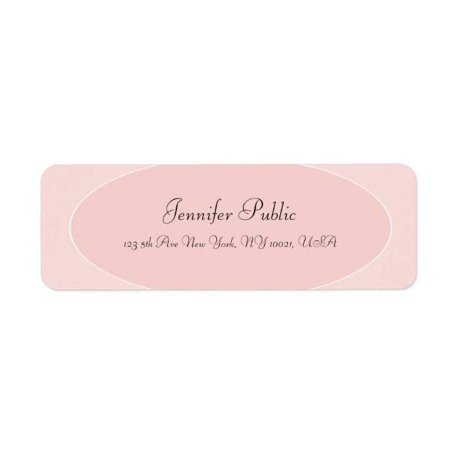 Étiquette Script manuscrit moderne tendance à la main Blush  (Devant)