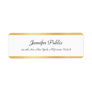 Étiquette Script manuscrit Simple Élégant Adresse de retour
