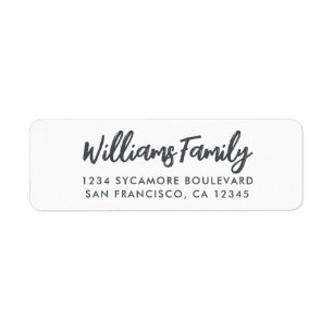 Étiquette Script manuscrit White Family Adresse de retour