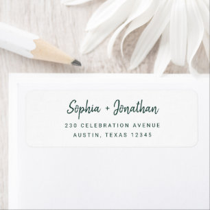 Étiquette Script minimaliste moderne   Emerald Green Mariage
