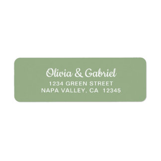 Étiquette Script moderne. Mariage vert clair Adresse de reto