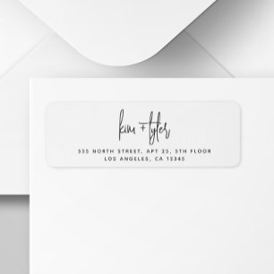 Étiquette Script moderne simple mariage adresse de retour