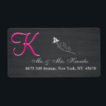 Étiquette Script Monogramme 3d Rustique Chalkboard<br><div class="desc">Découvrez ce design de tableau rustique Monogram 3d. Retro recherche Vintage pour votre mariage. Monogrammes,  texte et nom de mariée et de mariée sont faciles à changer selon vos besoins. Toutes les oeuvres et images ©nuptial.</div>