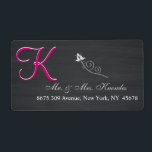 Étiquette Script Monogramme 3d Rustique Chalkboard<br><div class="desc">Découvrez ce design de tableau rustique Monogram 3d. Retro recherche Vintage pour votre mariage. Monogrammes,  texte et nom de mariée et de mariée sont faciles à changer selon vos besoins. Toutes les oeuvres et images ©nuptial.</div>