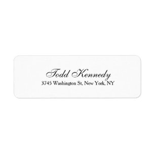 Étiquette Script unique Créatif Noir blanc clair