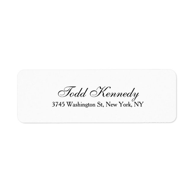 Étiquette Script unique Créatif Noir blanc clair (Devant)