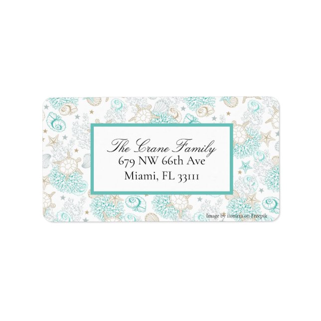 Étiquette Sea Love Ocean Return Adresse Label (Devant)