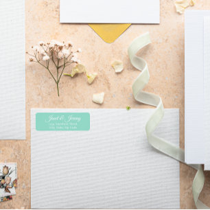 Étiquette Seafoam Stylisated Names Mariage Adresse de retour
