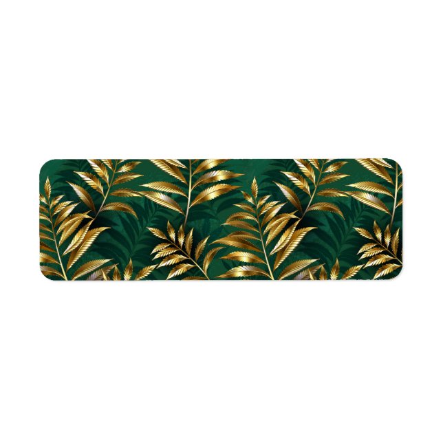 Étiquette Seamless pattern with golden ferns (Devant)