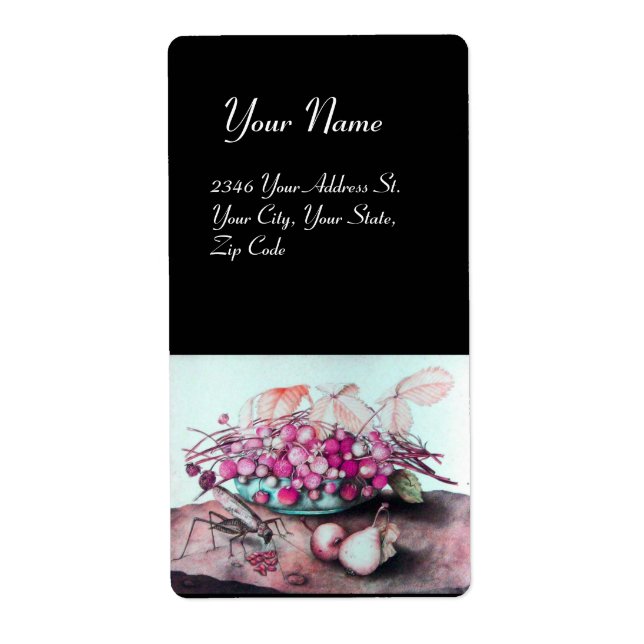 ÉTIQUETTE SEASON'S FRUITS 3 / STRAWBERRIES AND PEARS (Devant)