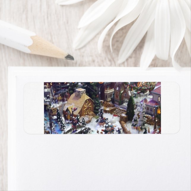 Étiquette Seasons Greetings From our Village to Yours (En situation)