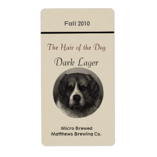 Étiquette Secourt vintage Chien Accueil bière brassée Étique