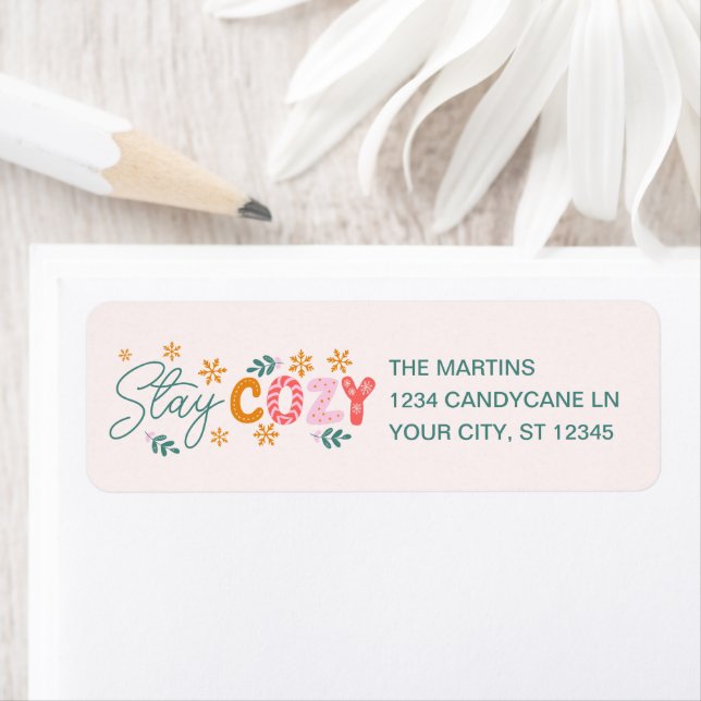 Étiquette Séjour de Noël confortable (En situation)