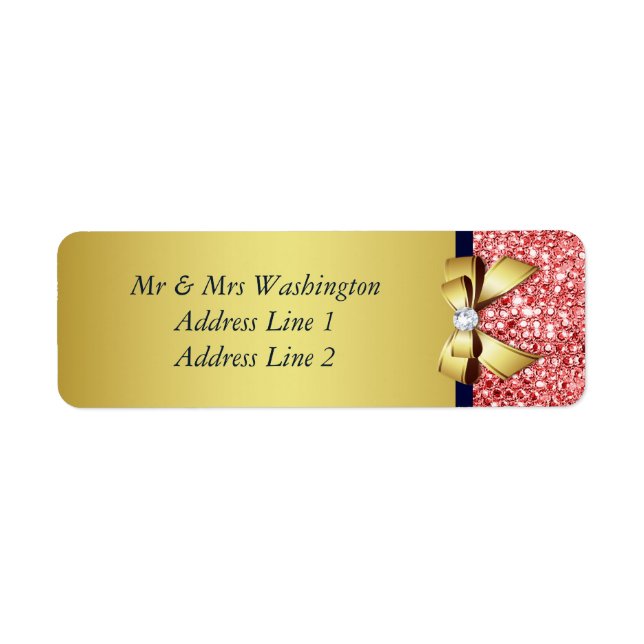 Étiquette Séquences de corail de la Marine de l'or Diamants  (Devant)