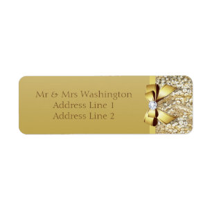 Étiquette Séquines d'or Faux Bow or et Diamant