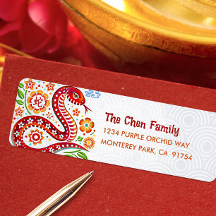 Étiquette Serpent à Papercut Chinois Lunaire Nouvel An 2025 