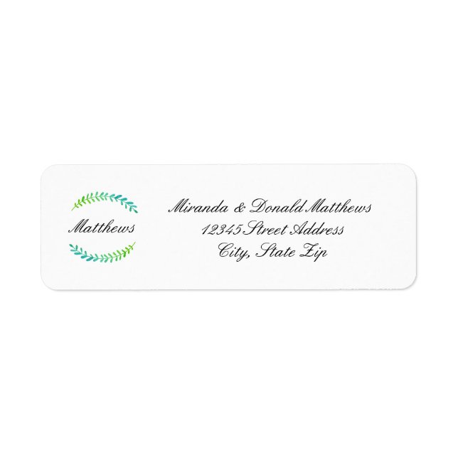 Étiquette Serre Bleue Vert couronne - Adresse de retour Étiq (Devant)