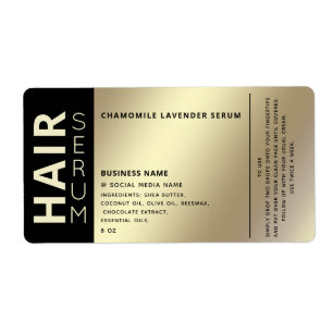 Étiquette Sérum professionnel minimaliste en or noir