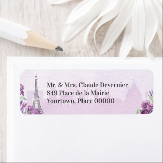 Étiquette Serviettes françaises Iris Violet de Paris