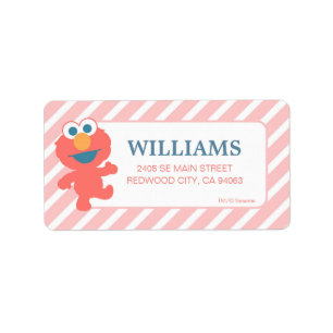 Étiquette Sesame Street   Elmo - Pink Birthday Return Label