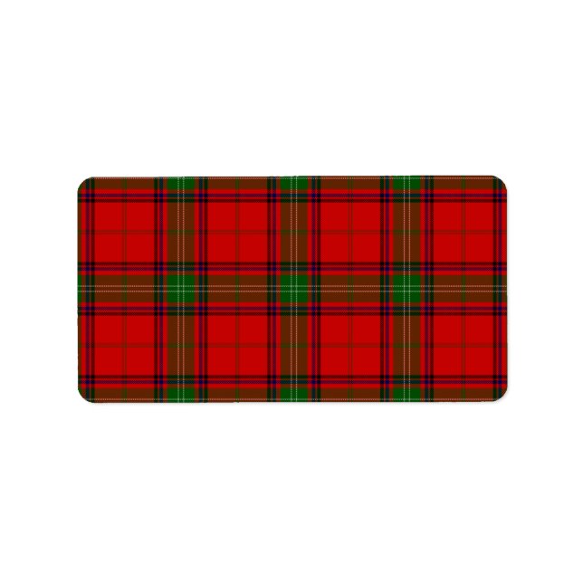 Étiquette Seton tartan rouge vert plaid (Devant)