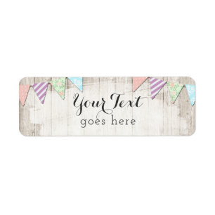 Étiquette Shabby Chic Country Bunting sur bois peint rustiqu