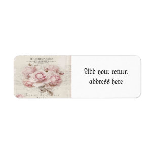 Étiquette shabby chic, rustique, vintage, floral, collage, p
