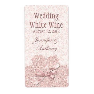 Étiquette Shabby rose Victorien Mariage Mini Vin