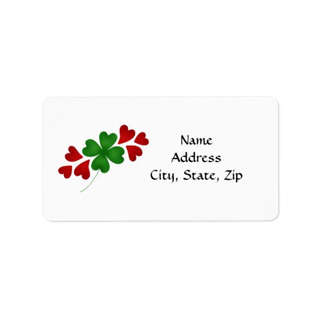 Étiquette Shamrock aux coeurs (Devant)