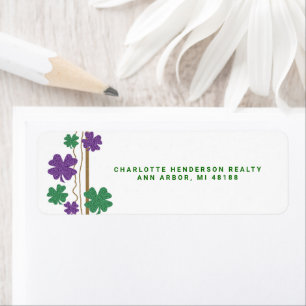 Étiquette Shamrock de trèfle à quatre feuilles St. Partrick'