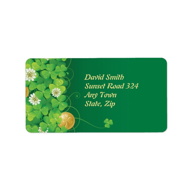 Étiquette Shamrock heureux (Devant)